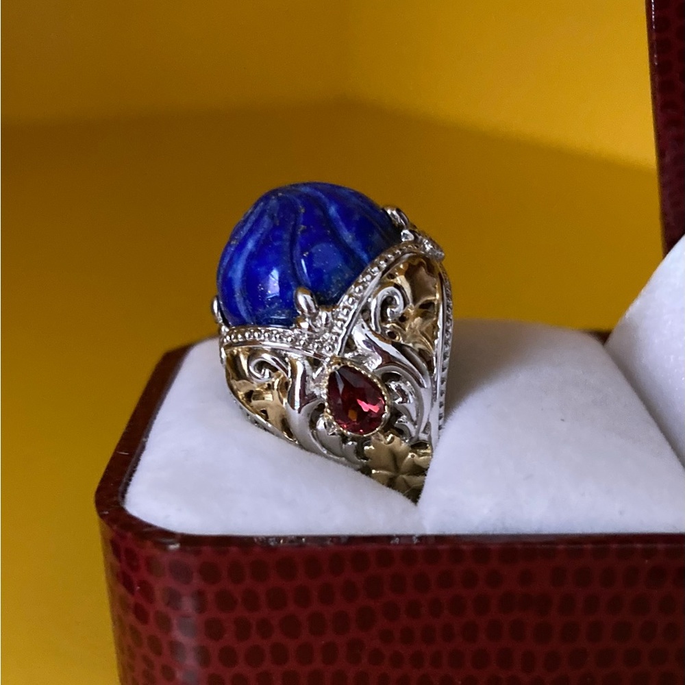 Gems en Vogue II Lapis Lazuli and Garnet Ring